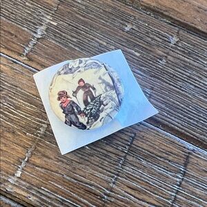 Vintage JCPenney‘s Winter Scene Metal Pin Button